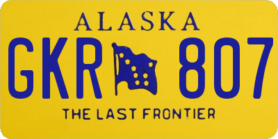 AK license plate GKR807