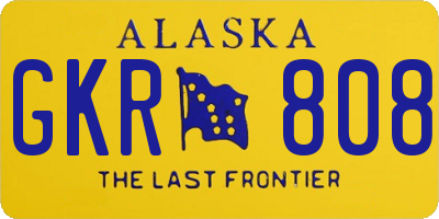 AK license plate GKR808