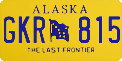 AK license plate GKR815