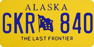 AK license plate GKR840