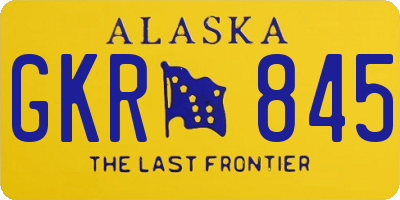 AK license plate GKR845