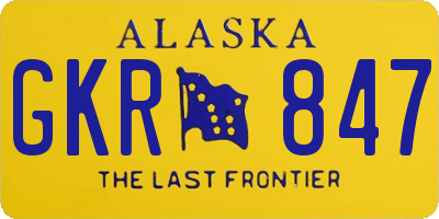 AK license plate GKR847