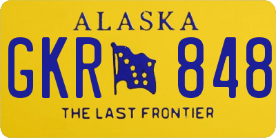 AK license plate GKR848