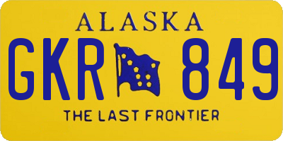 AK license plate GKR849