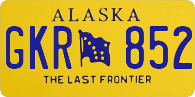 AK license plate GKR852