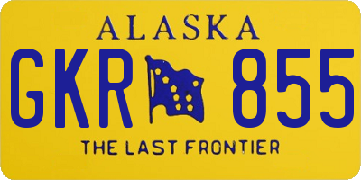AK license plate GKR855