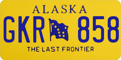 AK license plate GKR858