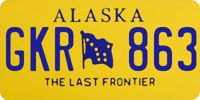 AK license plate GKR863