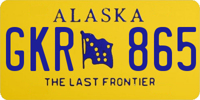 AK license plate GKR865