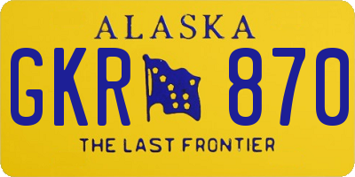 AK license plate GKR870