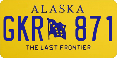 AK license plate GKR871