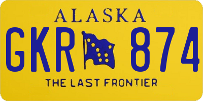 AK license plate GKR874