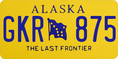 AK license plate GKR875