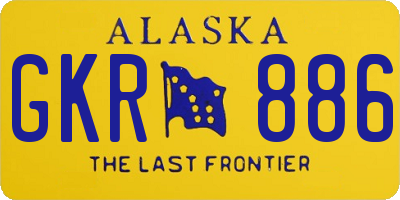 AK license plate GKR886