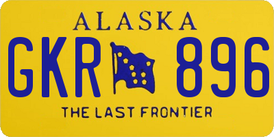 AK license plate GKR896