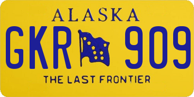 AK license plate GKR909