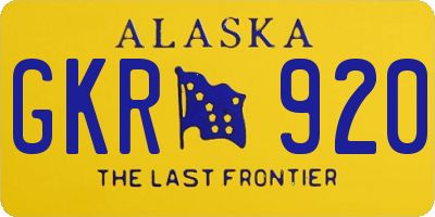 AK license plate GKR920