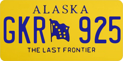 AK license plate GKR925