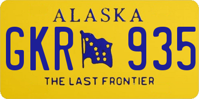 AK license plate GKR935