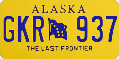 AK license plate GKR937