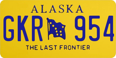 AK license plate GKR954