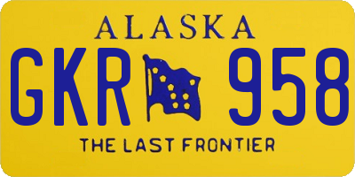 AK license plate GKR958