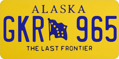 AK license plate GKR965