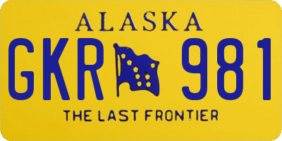 AK license plate GKR981