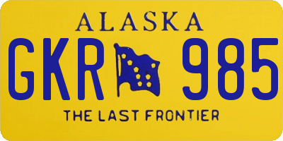 AK license plate GKR985