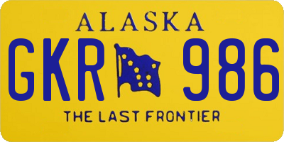 AK license plate GKR986