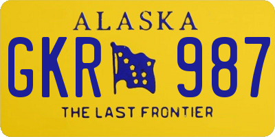 AK license plate GKR987