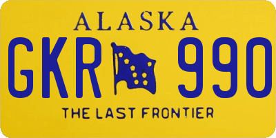 AK license plate GKR990