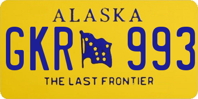 AK license plate GKR993