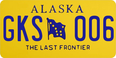 AK license plate GKS006