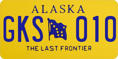 AK license plate GKS010