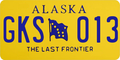 AK license plate GKS013