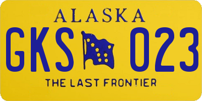 AK license plate GKS023