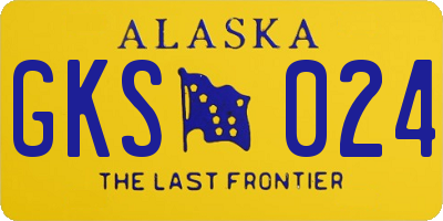 AK license plate GKS024