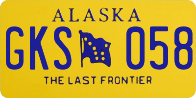 AK license plate GKS058