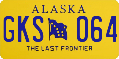 AK license plate GKS064