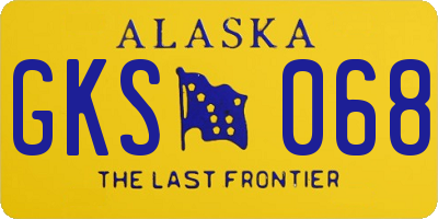 AK license plate GKS068