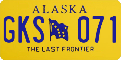 AK license plate GKS071