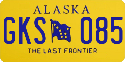 AK license plate GKS085