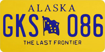 AK license plate GKS086