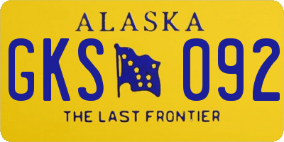 AK license plate GKS092