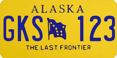 AK license plate GKS123