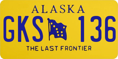 AK license plate GKS136