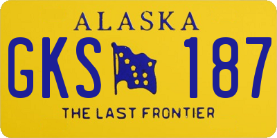 AK license plate GKS187