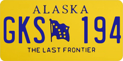 AK license plate GKS194