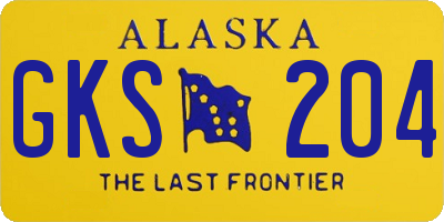 AK license plate GKS204